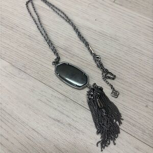 Kendra Scott Gunmetal Pendant Necklace